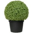 thumbnail image 2 of Northlight Boxwood Ball Artificial Topiary in Weighted Pot - 22", 2 of 6