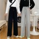 thumbnail image 4 of Pantalones de mujer Pantalón largo deportivo holgado informal de cintura alta con pierna ancha, Gris, L Noticed AP001457-03, 4 of 7