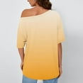 thumbnail image 3 of fatyb Women's off the Shoulder Tops Short Sleeve T Shirts Oversized Summer Loose Gradient Blouses, 3 of 6