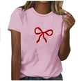 thumbnail image 4 of Erwazi Womens Short Sleeve Crew Neck Valentine T Shirts Bow Printed Tee Tops, 4 of 5