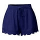 thumbnail image 1 of ICHUANYI ClearanceFashion Women Lace Plus Size Rope Tie Shorts Yoga Sport Pants Leggings Trousers(Blue, M) ICHUANYI WER20232080502443, 1 of 5