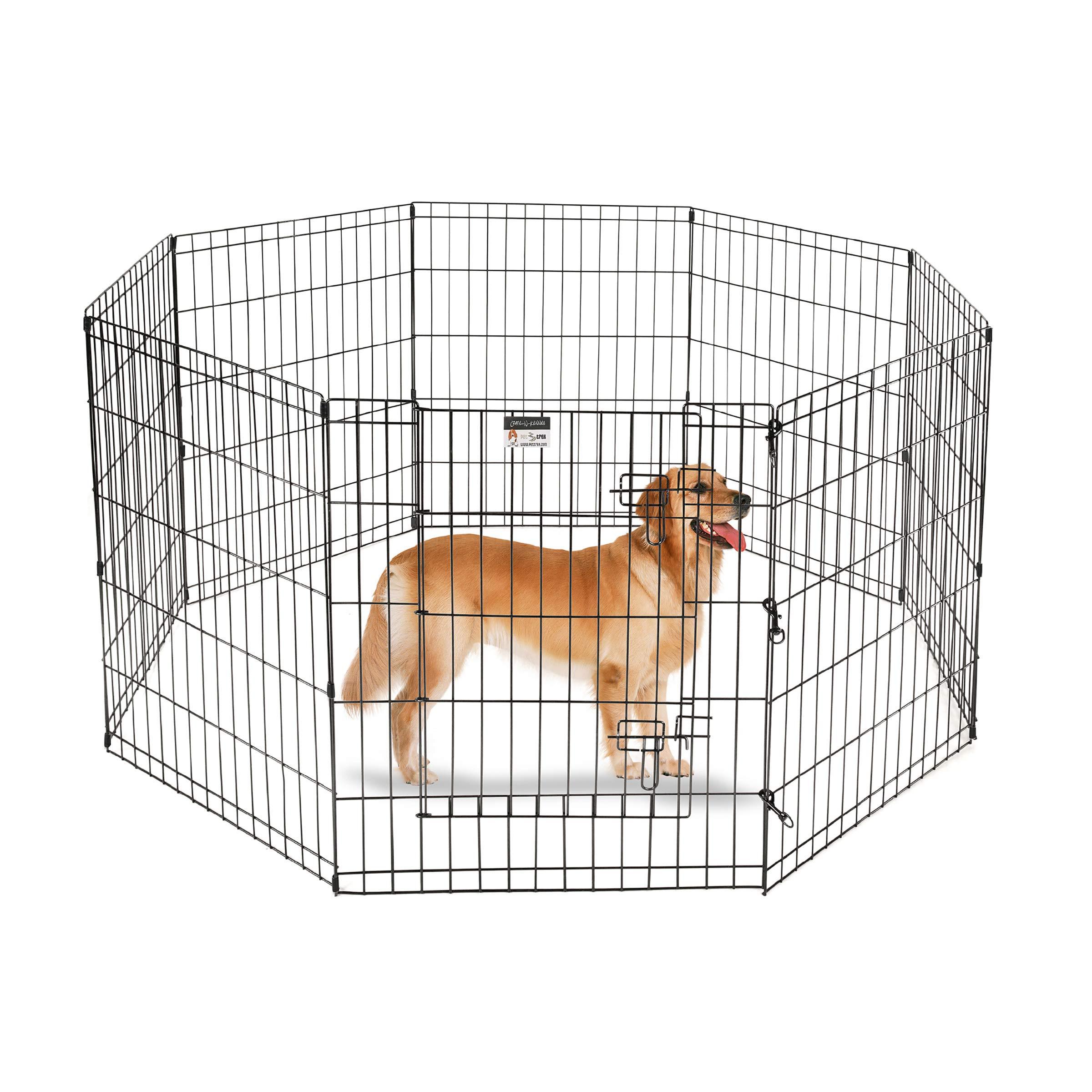 Playpen for Dogs with Panels in Black (24 in. L x 3 in. W x 24 in. H