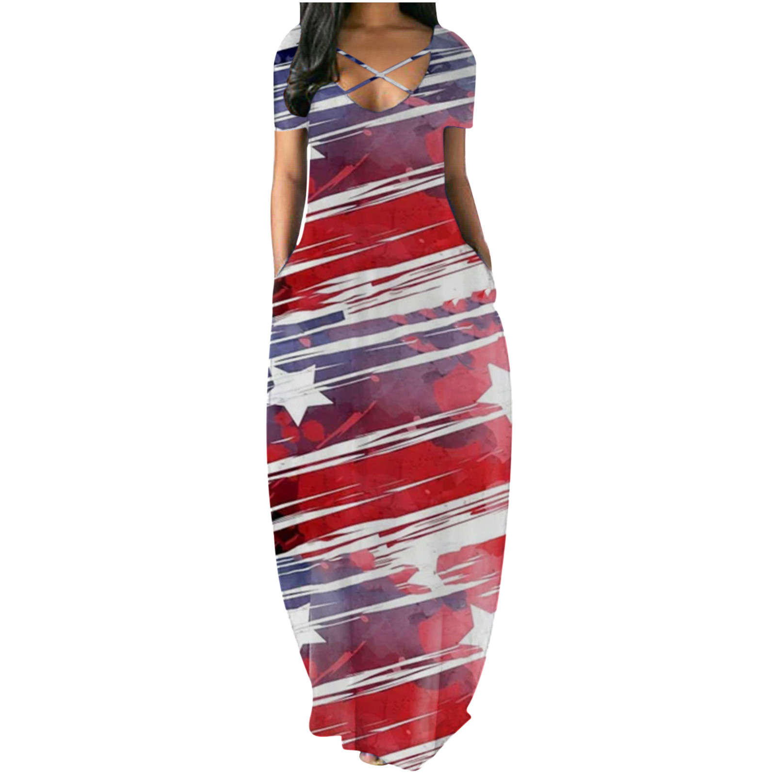 Womens Summer Casual Sleeveless Striped Beach Swing Midi Dress Size 10 12 14 New