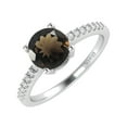 thumbnail image 2 of Sterling Silver with Natural Smoky Quartz and White Topaz Engagement Ring, 2 of 3