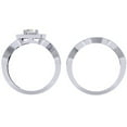 thumbnail image 4 of Dazzlingrock Collection 1.00 Carat (ctw) 14K Round Cut Diamond Swirl Bridal Halo Engagement Ring Set 1 CT, White Gold, Size 10, 4 of 4