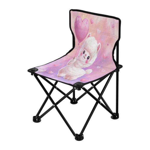 Folding Chair（Maximum weight capacity 220lb）Camping Chair For Camping Picnicking Outdoor Beach and Travel Kawaii White Alpaca