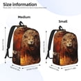 thumbnail image 2 of Disketp Cool Fire Lion print Canvas Backpack Lightweight Travel Daypack Student Rucksack Laptop Backpack-Medium, 2 of 5