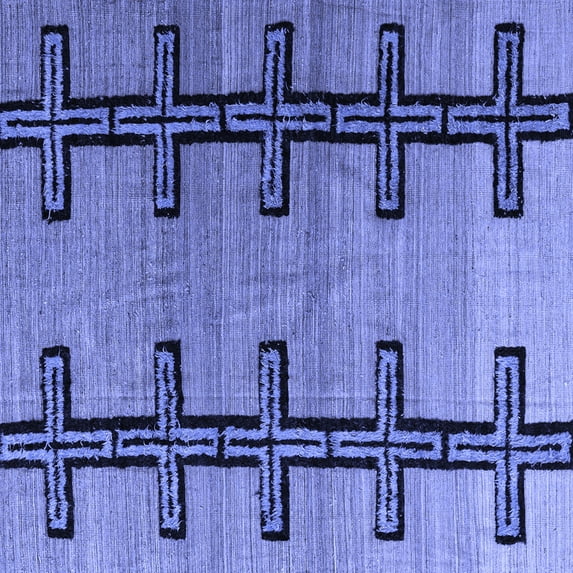 Ahgly Company Indoor Square Southwestern Blue Country Area Rugs, 4' Square