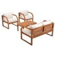thumbnail image 6 of Safavieh Dren Outdoor Patio 4 Pc Conversation Set - Natural, 6 of 10