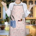 thumbnail image 6 of Pioneer Flower Floral Print Pattern Cotton Linen Apron with Pockets, Waterproof Adjustable, 33x27 Inch for Kitchen, Gardening, BBQ, Salon, 6 of 6