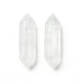 thumbnail image 2 of Natural Quartz Crystal Double Terminal Pointed Pendants Rock Crystal Faceted Charm 30~35x8~9x8~9mm Hole: 1.4mm, 2 of 4