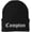 Black, variant on Compton Embroidered Beanie Knit Watch Skull Cap with Old English Letters | Warm Winter Hat (White)