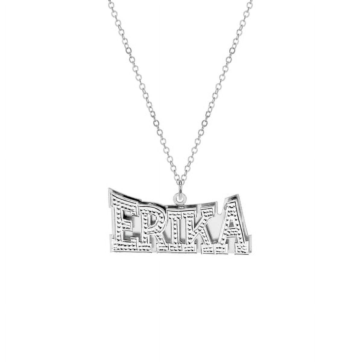 Personalized Name Necklace with Beading and Rhodium