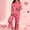 Pink, variant on Women's Dressy Casual Long Sleeve Button Down Sleepwear Set Lightweight Graphic Cotton Cute Heart Print Valentines Pajama Sets