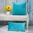 thumbnail image 2 of Parkland Collection Sora Transitional Quilted Aqua Throw Pillow, 2 of 7