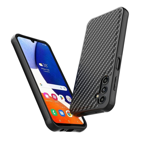Tekcoo Shockproof Hexagon Grip Slim Thin Luxury Cell Phone Case for Samsung Galaxy A14 5G, Black