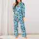 thumbnail image 2 of Fotbe Animal Pirate Conjunto de Pijama de Manga Larga para Mujer con Estampado, Ropa de Dormir de 2 Piezas, Conjunto de Casa Suave y Cómodo con Bolsillos-Large, 2 of 7
