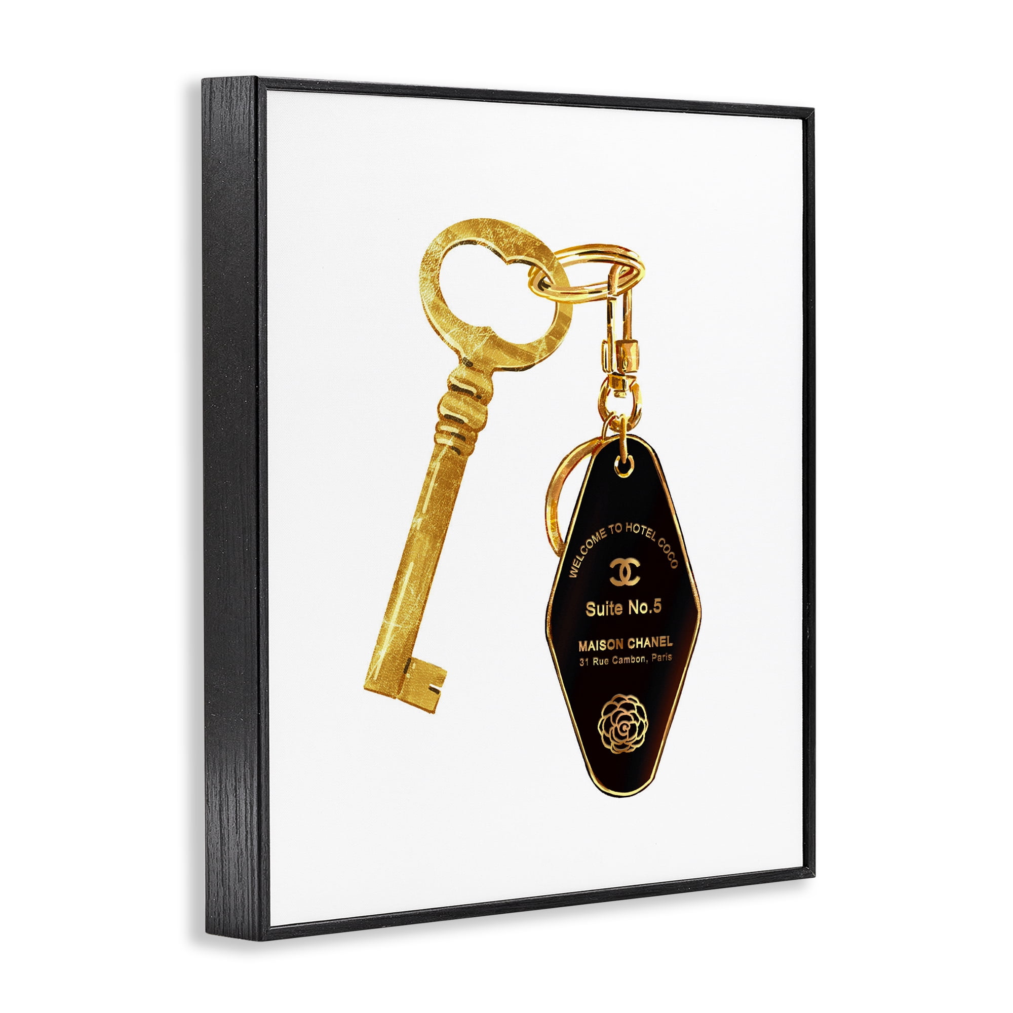 Luxury Fashion Key Black Framed Giclee Art, design by Ziwei Li