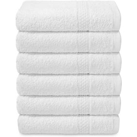 Elaine Karen Premium Soft Hand Towels Size 16"x30", 6 Pack White
