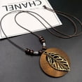 thumbnail image 2 of HOOUN Ethnic Wooden Beaded Pendant Necklace Tibetan Long Chain Women Party Jewelry-J, 2 of 9