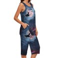 thumbnail image 6 of Tnhcen Women's Halloween Pajama Set 2 Piece Tank Top and Capri Pants Halloween Print Loungewear Soft Stretch Summer Sleepwear Plus Size S-2XL, 6 of 6