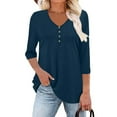 thumbnail image 5 of ShiShine Womens Tops 3/4 Sleeve V Neck Shirts Dressy Casual Tunic Blouses 2025 Fall Tees, 5 of 8