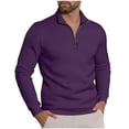 thumbnail image 2 of RRMuAzgs Men's Quarter Zip Up Pullover Long Sleeve Casual Sweatshirt Lightweight Stand Up Collar Solid Color Sweaters, 2 of 6