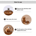 thumbnail image 4 of Manual Salt Grinder Refillable Pepper Mill Sets，Wooden Pepper Grinder - 8 inch primary color single bubble bag, 4 of 5