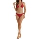 thumbnail image 2 of Conjuntos de bikini de triángulo para mujer de 2 piezas con lazo en la espalda, parte inferior de triángulo, trajes de baño, talla X-Large, rojo, 2 of 5