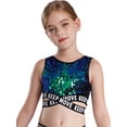thumbnail image 5 of Aislor Kids Girls Jazz Latin Modern Hip Hop Dance Crop Tops Gymnastics Vest Dancewear Tank Top Green 8, 5 of 7