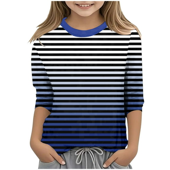 Godom Girls' Short Sleeve Tee Kids Loose Soft Tops Cute Print Summer Blouse for Girls Tee Tops