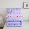 thumbnail image 5 of Manfei Sparkle Stars Heart Print King Size Comforter Sets,Celestial Theme Comforters King Size,Purple White,Pink Reversible,3-Piece,1 Comforter and 2 Pillowcases, 5 of 7
