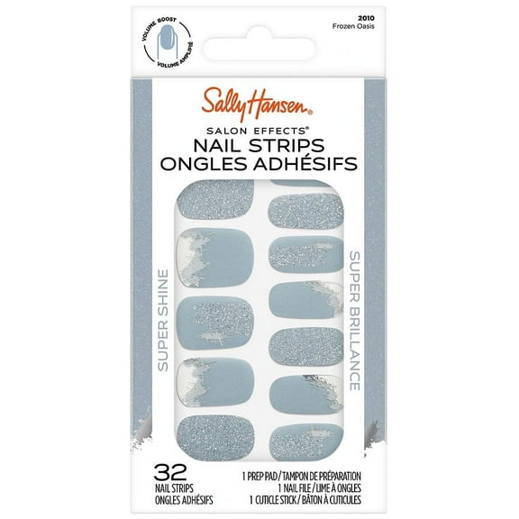 Sally Hansen Salon Effects Super Shine Nail Strips, Frozen Oasis 1.0 set Pack of 3