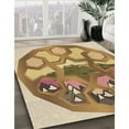 thumbnail image 2 of Ahgly Company Indoor Square Patterned Light Brown Area Rugs, 6' Square, 2 of 6