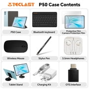 TECLAST P50 Android Tablet with Keyboard and Mouse, 11 inch Tablet 12GB RAM 128GB ROM 1TB Expand, Octa-Core T606, 7000mAh, WiFi5/BT5/5MP+8MP, Tablet with Case/Stylus/Headphones/Tablet Stand/OTG