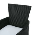 thumbnail image 6 of GDF Studio Dane Outdoor Aluminum and Wicker 8 Seater Dining Set with Cushion, Glossy Black, Black, and White, 6 of 13