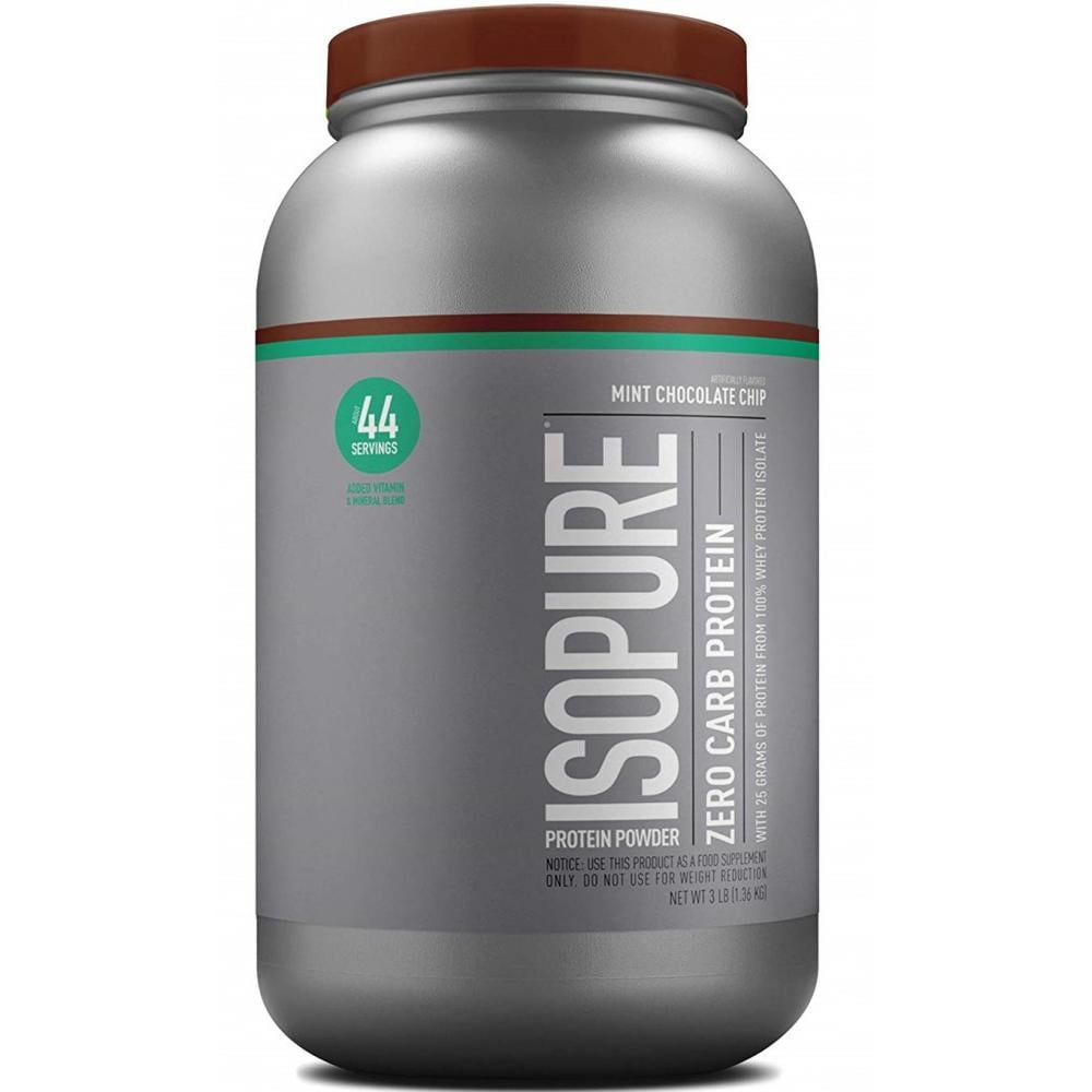 Isopure Zero Carb Protein Powder, Chocolate Mint, 25g Protein, 3 Lb