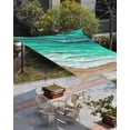 thumbnail image 3 of Sun Shade Sail 12x16Ft Ombre Teal Beach Wave Oil Painting Style Uv Block Sunshade Canopy Outdoor Shade Cover Rectangle Shade Cloth For Patio Garden Yard Deck Pergola, 3 of 6