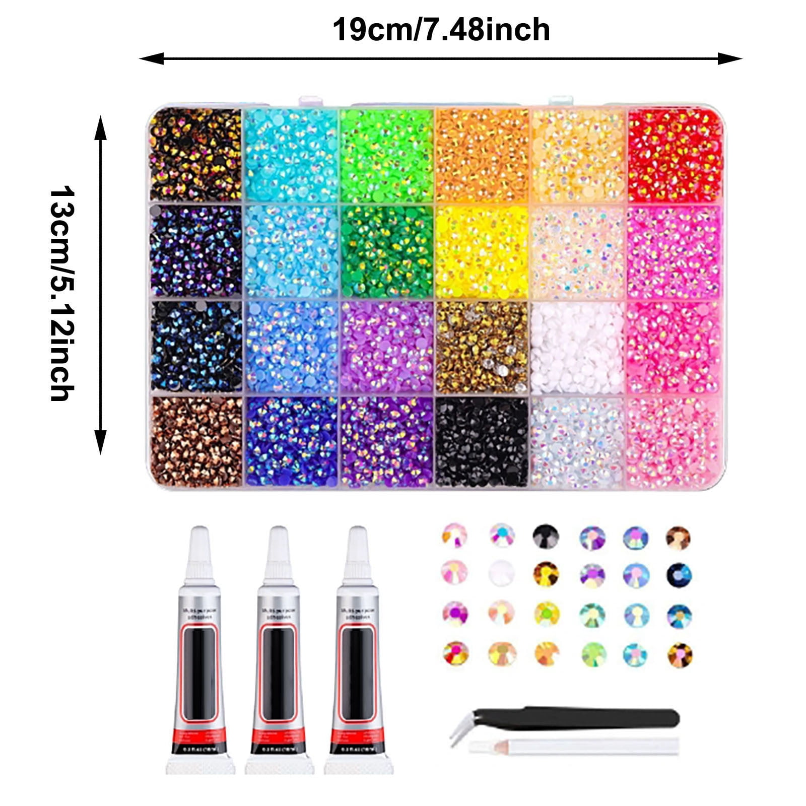 DIY Rhinestones Craft Set Diamond Painting Supplies 5D Diamond Art Tools Complete Diamond Painting Accessories Kit with Bedazzling Flatback Gems 3 Pcs Jewelry Glue1 Pcs Tweezers1 Pcs Pickup Pen for N
