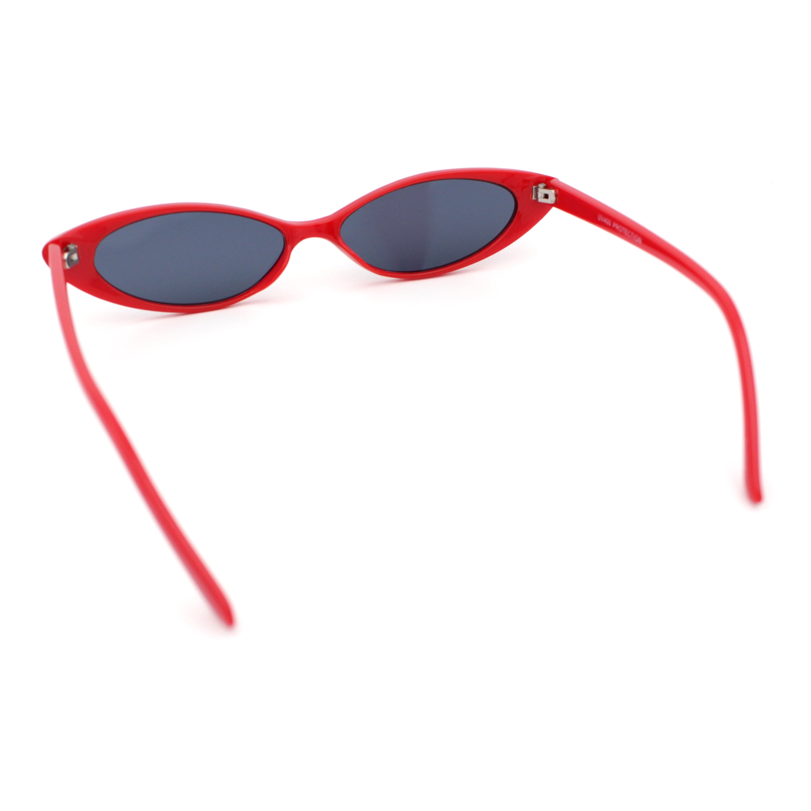 SA106 by SA106 Narrow Thin Cat Eye Plastic Gothic Retro Sunglasses, Red Black, 1