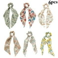 thumbnail image 2 of Hair Scarf Ties Elastic 6PCS Long Tail Hair Scarf Scrunchies Ribbon Scrunchies, 2 of 10