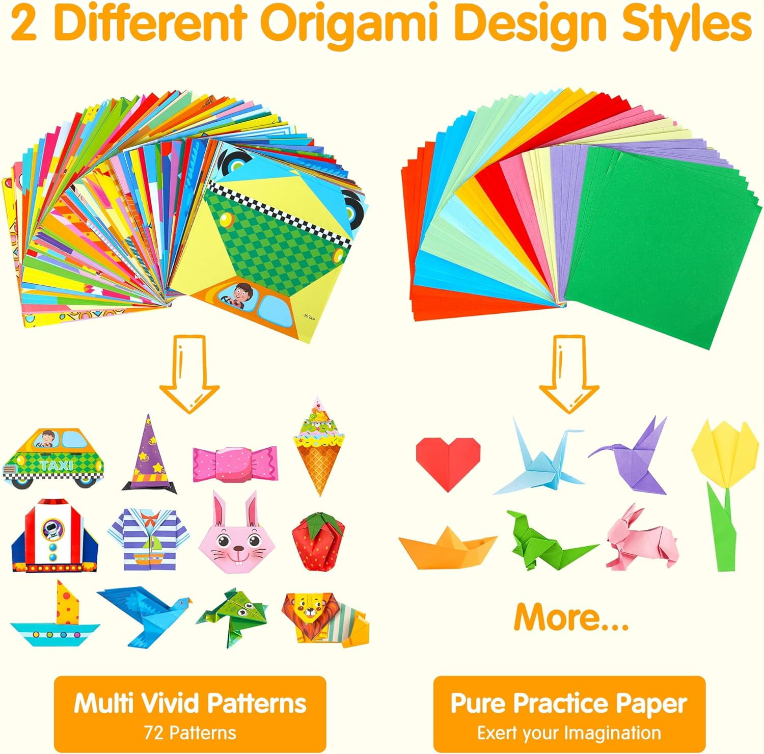 Mocoosy Origami Paper 224 Sheets Origami Kit for Kids Ages 8-12, Square Craft Paper Color Folding Paper Set with Guiding Book for Easy DIY Art and Craft Projects Best Craft Gifts for Kids