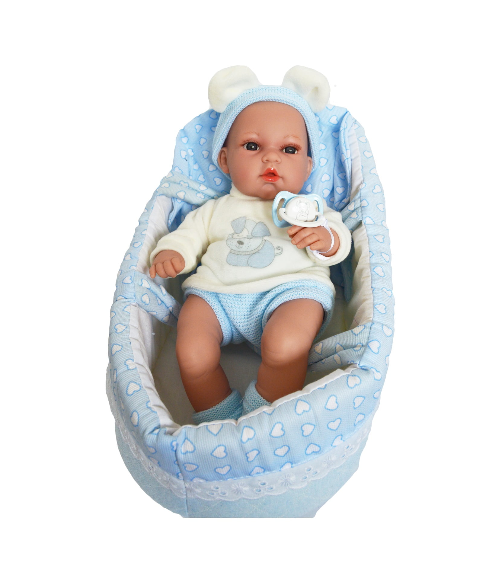 Ann Lauren Dolls 13 inch Bassinet Baby Doll- Blue - Walmart.com