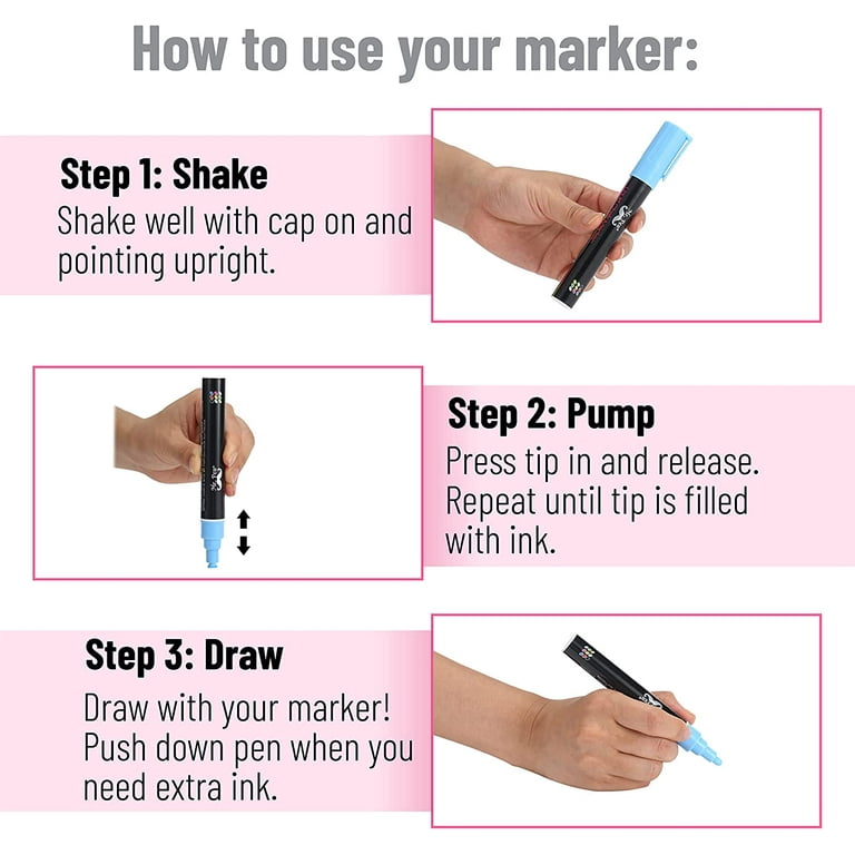 Mr. Pen- Chalk Markers, 6 Pack, Assorted Color, Chalk Markers For  Blackboard, Li