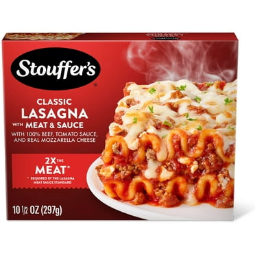 Stouffer’s Classic Lasagna with Meat and Sauce, Single Serve, Oven Ready, Frozen Dinners 10.5 oz