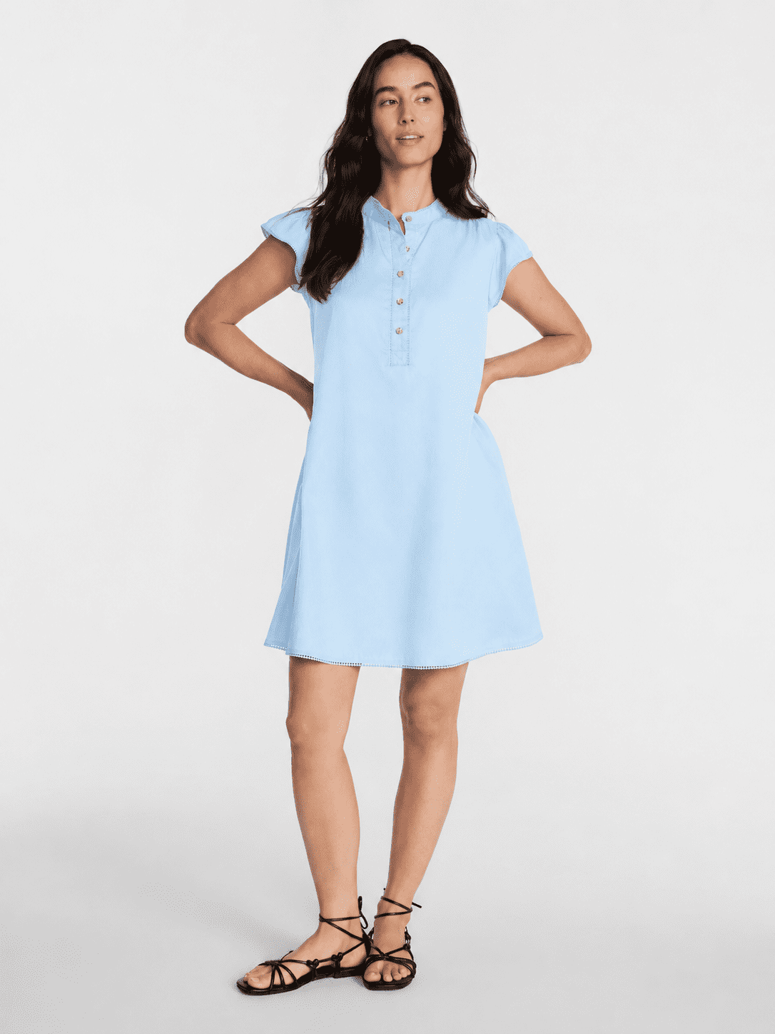 Time and Tru Women's Flutter Sleeve Mini Dress, Sizes XS-XXXL