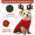 thumbnail image 4 of Kuoser Classic Plaid Dog Sweater Warm Pullover Knitwear for Small Medium Dogs, Green, XL, 4 of 9