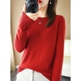 thumbnail image 5 of Autumn Winter Women Wool Sweater O-neck Long Sleeve Pullover Basic Casual Loose Style Famale Clothing Merino Wool Knitwear Tops, 5 of 5