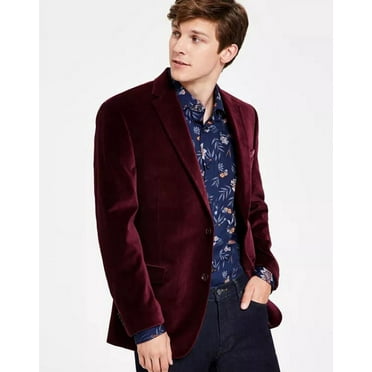 Alfani Men's Slim-Fit Solid Velvet Blazer, 42 Large