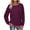 Purple, variant on Uaswgudfs ​Women's Casual Blouses Crew Neck Long Sleeve Sweatshirt with Ribbed Cuffs Hem Soft Smooth Fabric Relaxed Fit Comfort Pullover for Daily Outfits Beige L